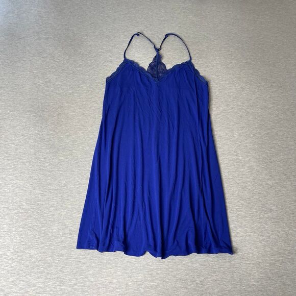 Victoria's Secret Cobalt Blue Lace Trim Modal Slip Dress - Picture 4 of 10